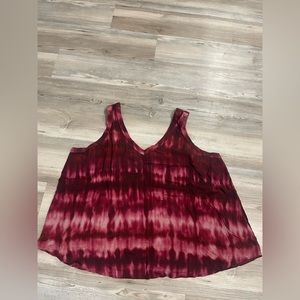 Torrid Burgundy Tie-Dye Tank Top